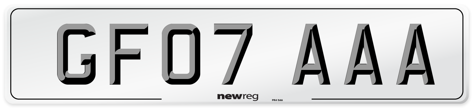 GF07 AAA Number Plate from New Reg